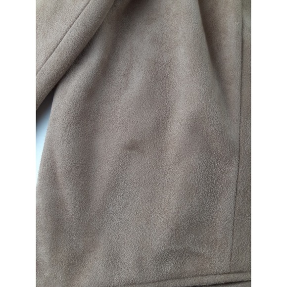 Chico's Women's Tan Faux Suede Single Button Blazer Jacket Lined Polyester 2 L - Picture 10 of 11